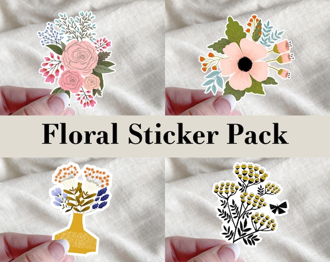 Floral Vinyl Sticker Pack: Wildflower Scrapbook Stickers