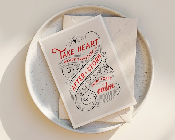 inspiriational quote greeting card - uplifting quote - quotes about life - simple notecards - blank inside - any occasion - set of notecards