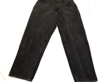 Vintage 90s Levis 551 Black Jeans Womens 16 MED Relaxed Fit Tapered Made in USA