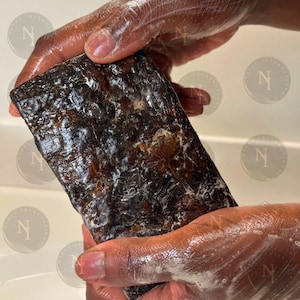 Authentic African Black Soap: 100% Pure, Ghana Homemade Soap. Face and Body Bar