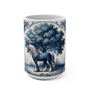 Delft Blue Horse Mug 15oz