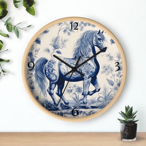 Blue Delft Horse Wall Clock - Etsy