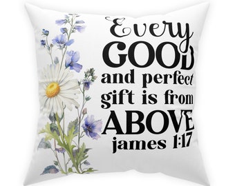 Every good and perfect (Daisy) Broadcloth Pillow