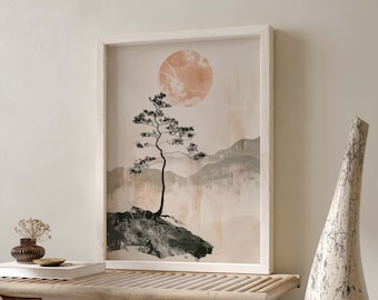 Abstract Japandi Wall Art, Neutral Black Beige Prints, Scandinavian Home Decor, Nordic Wall Art, Boho Line, Wabi Sabi Art Print, Aesthetic