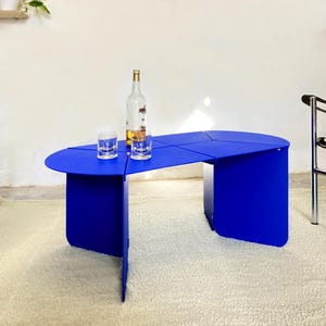Salontafel / salontafel - "120+" - plaatstaal, metaal. Blauw