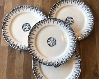 Set mit 4 flachen Tellern Modell Alger von Digoin Sarreguemines