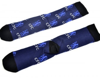 Chelsea FC Navy sokken met all-over print maat 4 tot 6,5 Crest Kids - 1 paar