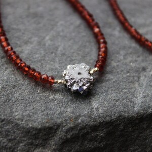 Sparkly Druzy and Garnet Necklace, Choker Gemstone Necklace, Gift for her,  January baby, Bohemian necklace, classic chic