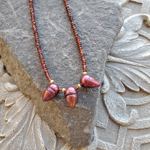 Red Garnet necklace with pearls, Garnet Choker, Petite  minimalist necklace, gift idea for her, Holiday gift