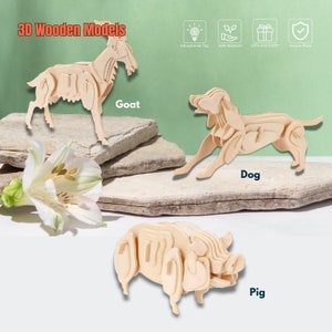 Chinese Zodiac animal, DIY kits, Girl Birthday Gifts, wooden USA puzzle, wooden dragon puzzle Wooden Puzzle Model