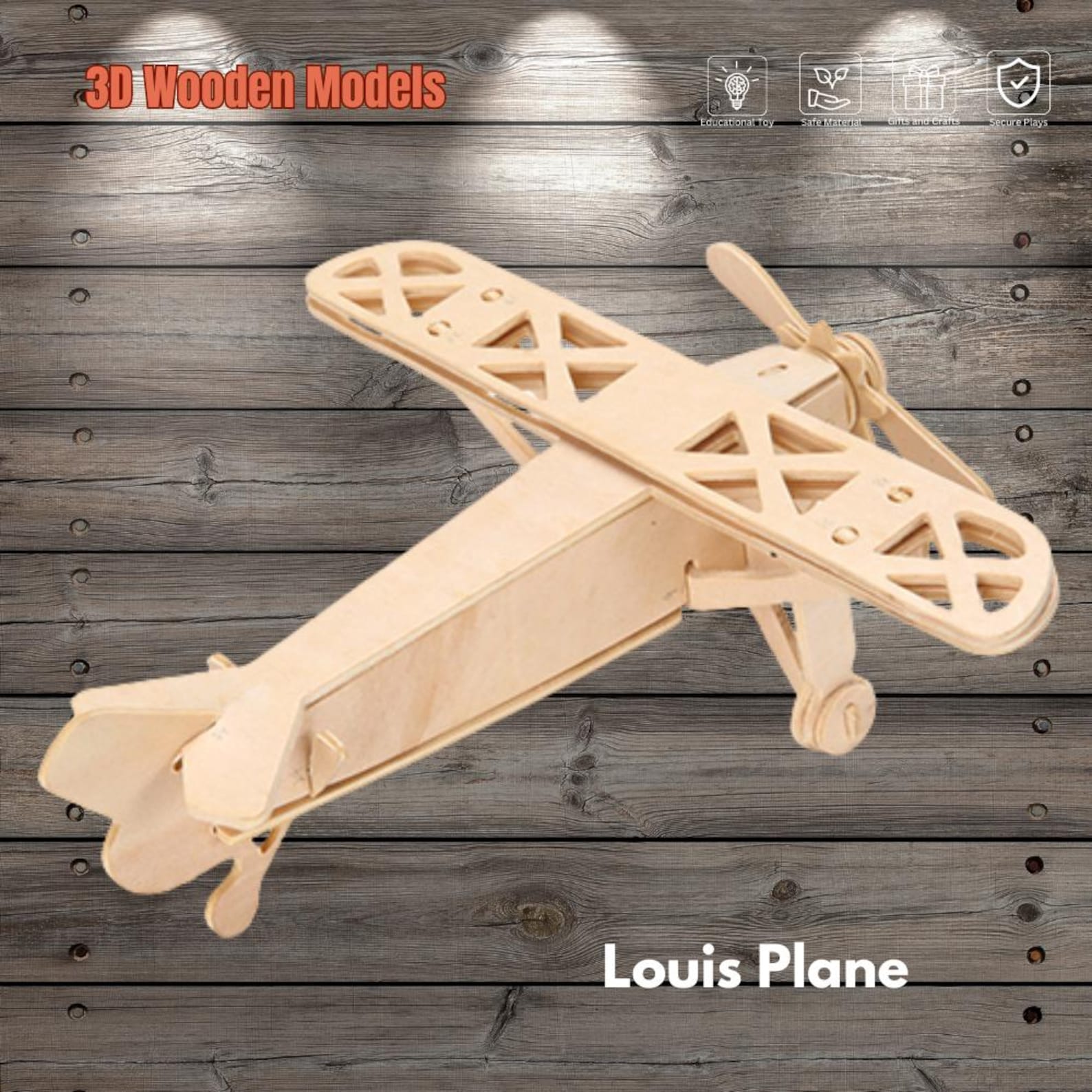Simple Plane Model Kit Wooden Airplane Model Kits - Perfect DIY Craft for Aviation Enthusiasts ...
