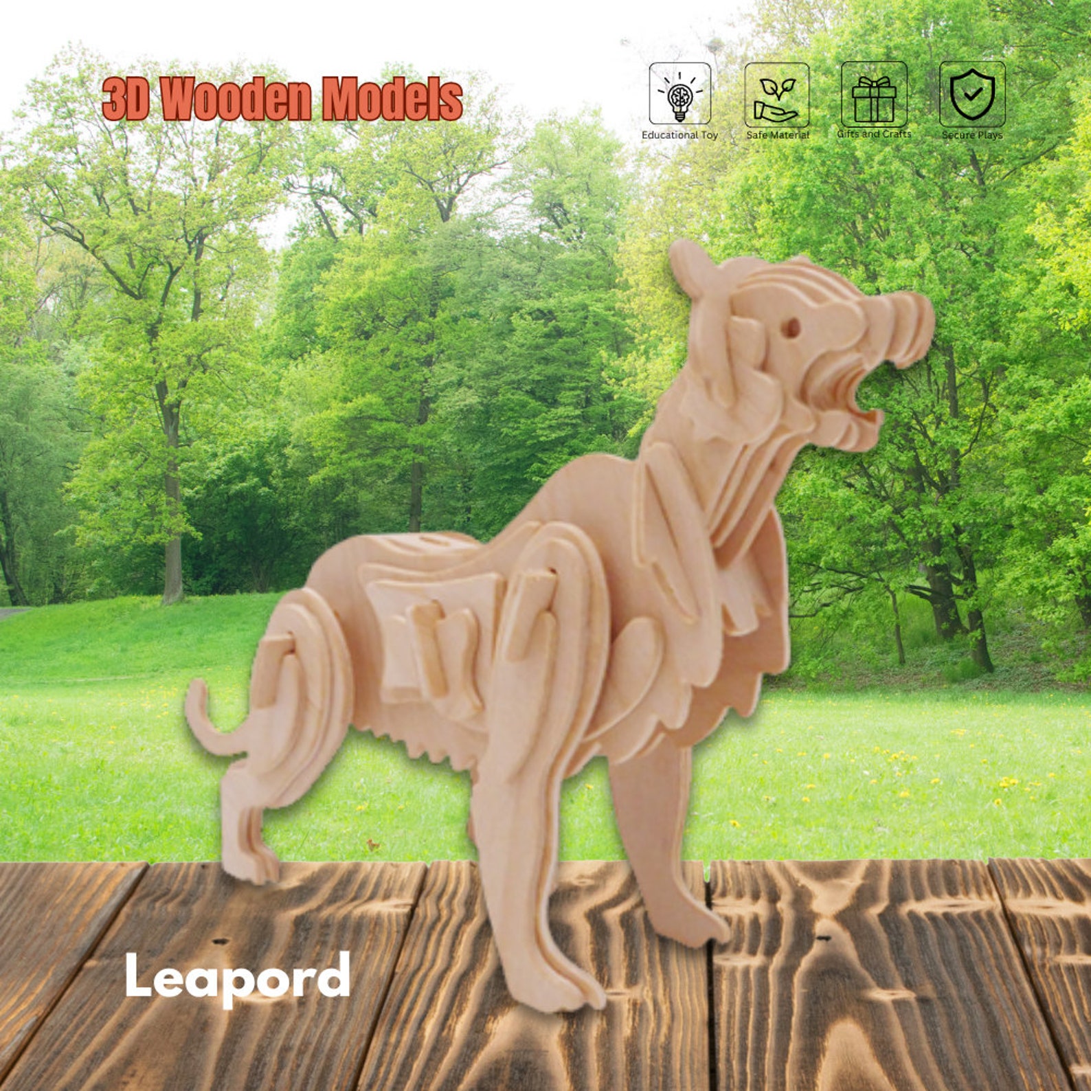 3D Animal Puzzle, DIY Puzzle Crafts Wooden Puzzle, Color It Puzzles ...