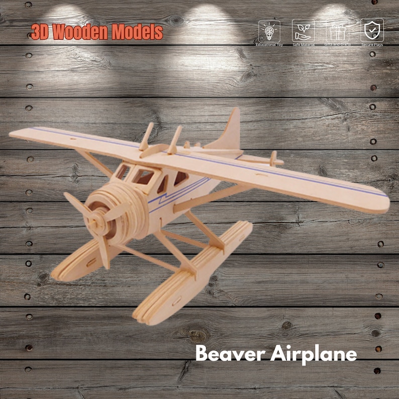 Simple Plane Model Kit Wooden Airplane Model Kits - Perfect DIY Craft for Aviation Enthusiasts ...