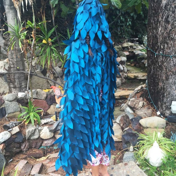 Blauer Vogel Kostüm Flügel Und Kapuze Gefiederten Flügel Spielen Kostüm Halloweenkostüme Cosplay Kostüm Flügel