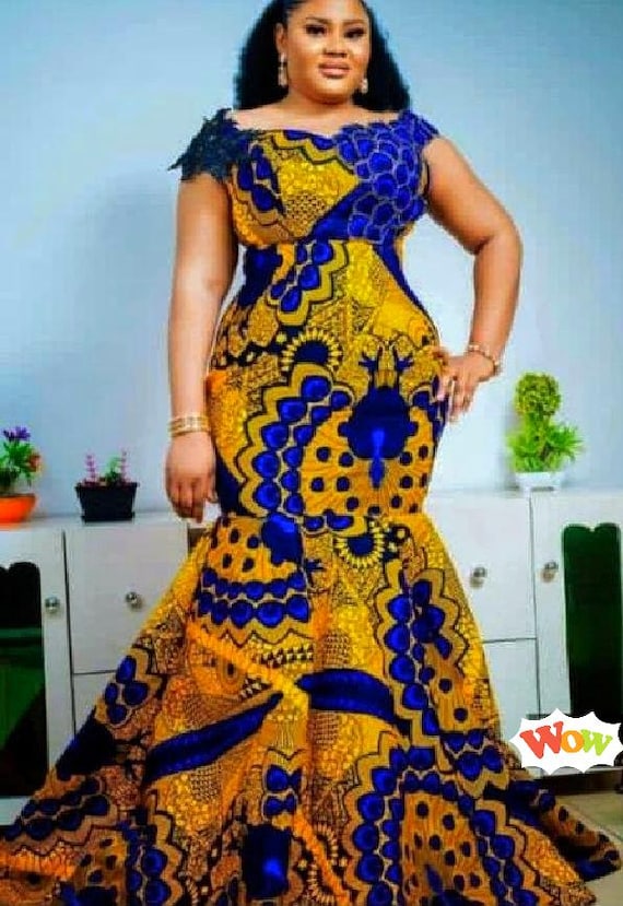 Ankara Mermaid Gown: African Print Evening Dress