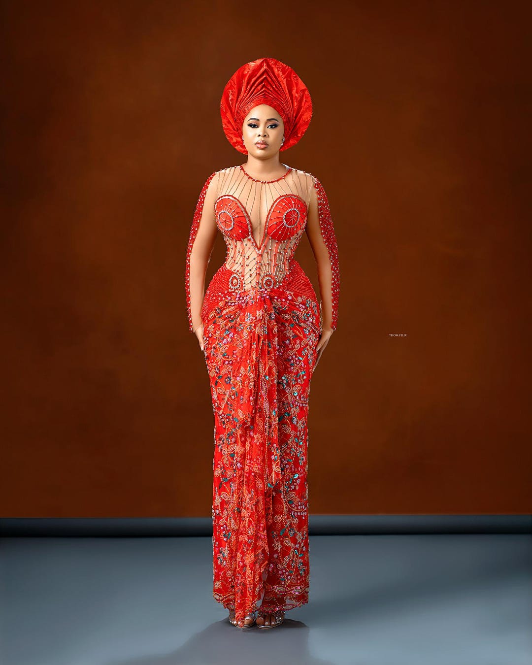 Red Beaded African Wrap Dress: Evening Party Ball Gown - Etsy