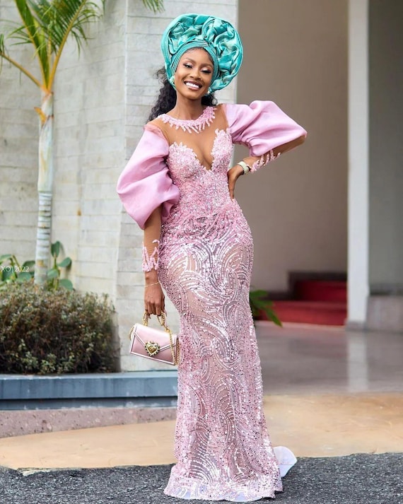 Beaded Homecoming Dress: African Wedding Guest Evening Gown - Etsy