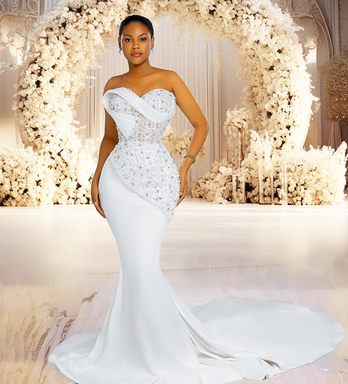 princess polly baby blue dress Luxury Beaded Wedding Dress: African Homecoming Gown