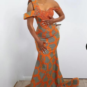 Ankara mermaid prom African Ankara  dress, Ankara gown,African ankara prom dress, party occasion dress, African clothing gown,Ankara dress