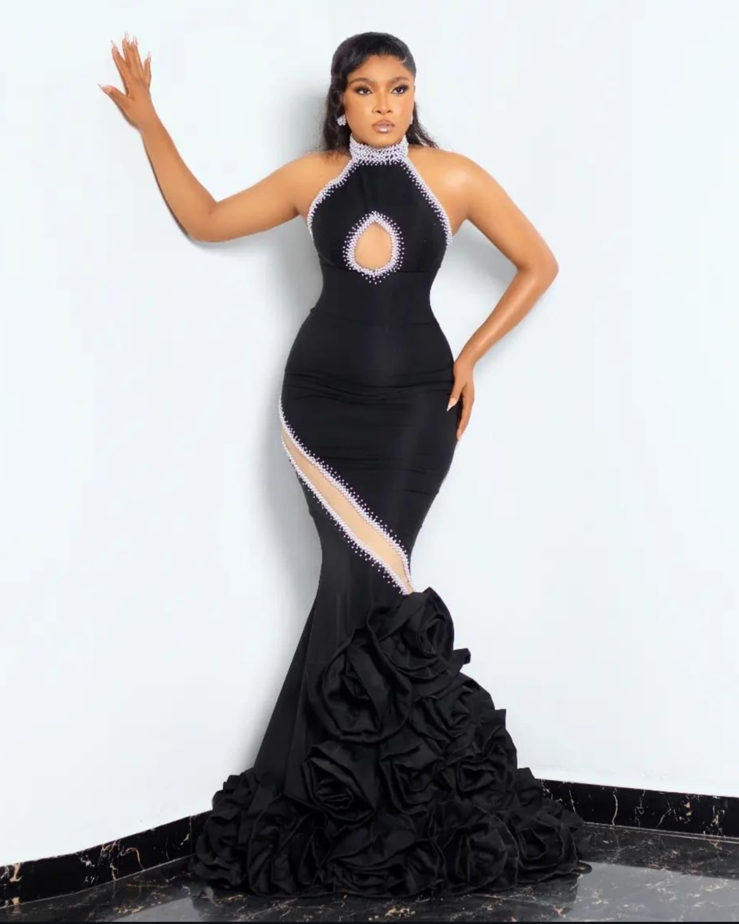 Black Beaded Evening Dress: Elegant African Prom Gown - Etsy