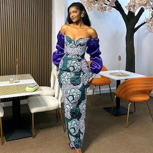 ankara engagement dresses African Ankara dress engagement dress, prom dress, African women's attire, anniversary dress, party dress, wedding guest dress, church dress