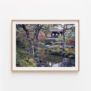 Japanischer Zen Tempel in Kyoto im Herbst Fotografie Fine Art Print. Japan Wandbild Garten Architektur. Wabi Sabi Wandkunst fürs Wohnzimmer