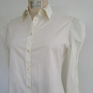 S Puff Sleeve Blouse Just Cavalli Italy Gathered Tucked Pearl Top Shirt Shirting image 1