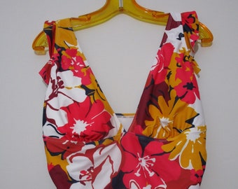 sz16w Anne Cole One Piece Shirred Swimsuit Flutter Strap Floral