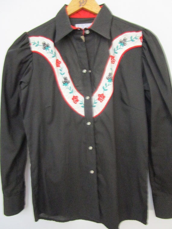 Rockmount Ranch Vintage 70s Cowgirl Rodeo Shirt P… - image 3