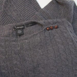 Gray WOOL CASHMERE Poncho Pullover Knit Cuddly Cable Luxury Bloomingdales