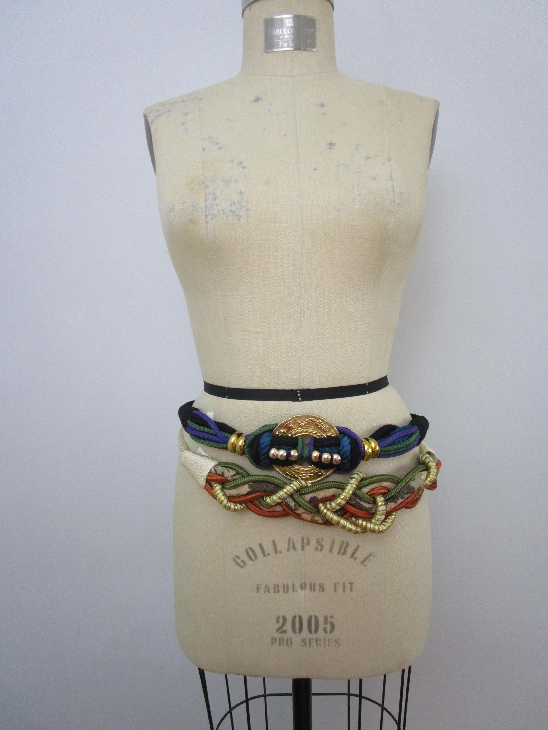 Vintage 1980s Macrame Braided Belts Gold Twisted Taiwan image_3ff349ef-d612-466b-a5ef-  main image 4