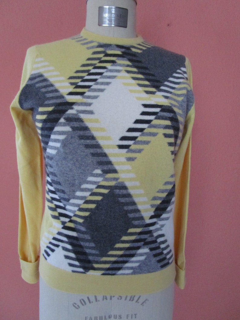 B36 Ballantyne Scotland Cashmere Pullover Knit Sweater Argyle | Etsy