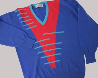 44 112 Mens V Neck Pullover Sweater Jumper Intarsia Lyle Scott Scotland