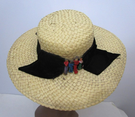 Natural Texture Straw Brim Hat Handcrafted Doll Family Vaca  display picture 2