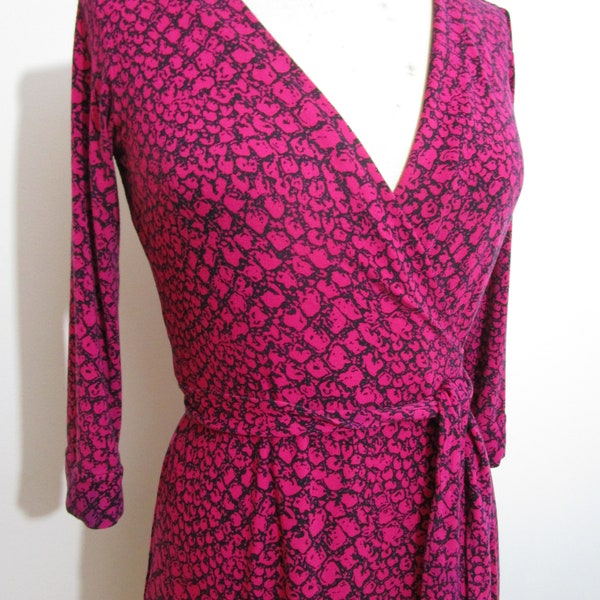 sz4 Diane Von Furstenberg Jersey Wrap Dress Viscose Vintage Iconic Classic New York Designer