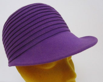Mod Vintage Frank Olive Purple Wool Visor Brim Cap Hat