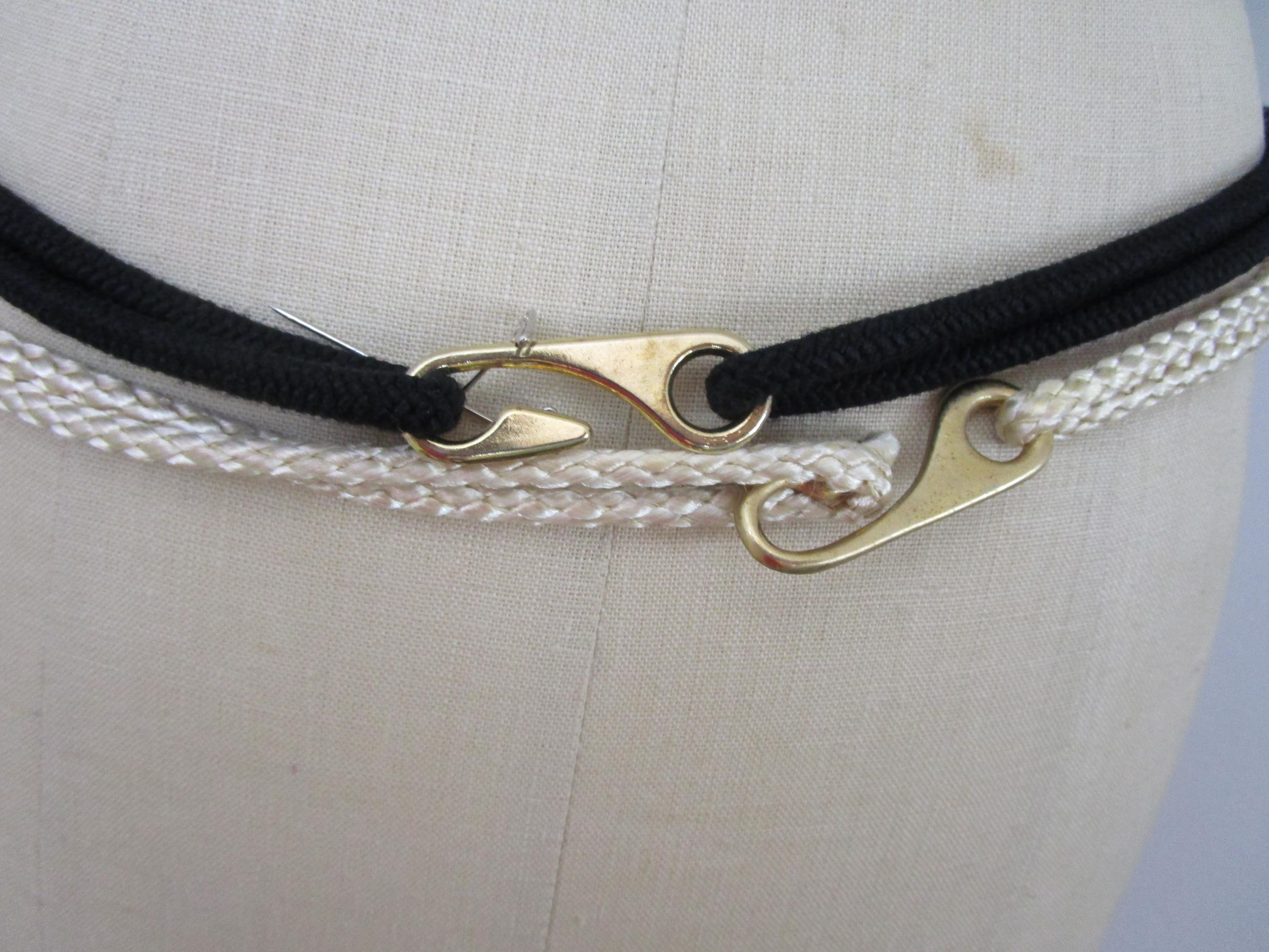 Vintage 1980s Macrame Braided Belts Gold Twisted Taiwan image_3ff349ef-d612-466b-a5ef-  main image 2