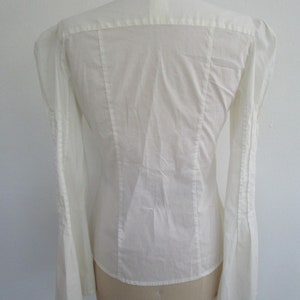 S Puff Sleeve Blouse Just Cavalli Italy Gathered Tucked Pearl Top Shirt Shirting image 4