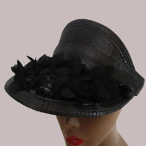Fun Eugenia Kim Black Visor Brim Cap Hat Baseball Silk Flowers
