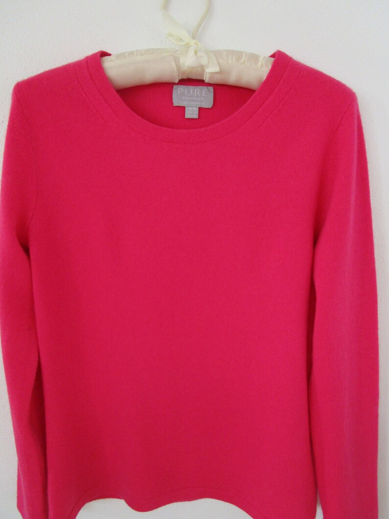 XS Sustainable CASHMERE Pink Pullover Knit Sweater Crew Neck Cuddly image 3