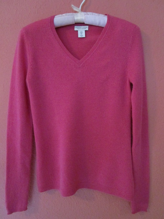 S Adrienne Vittadini Dusty Pink CASHMERE Pullover Knit Sweater | Etsy