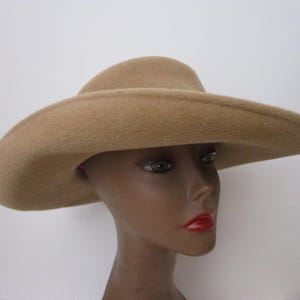 Frank Olive Neiman Marcus Brim Hat Vintage 90s Wool Felt  display picture 1