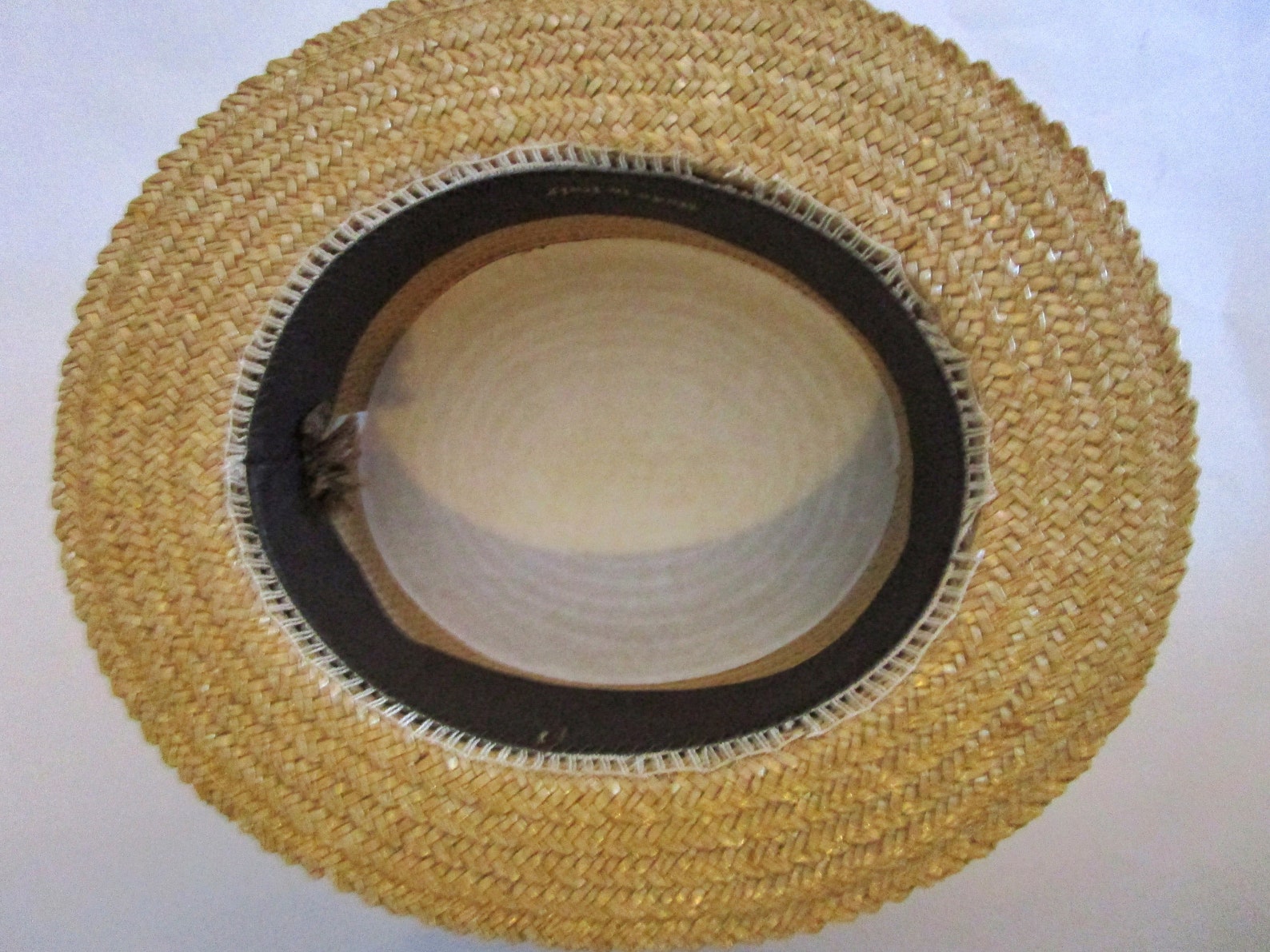 Mens Unisex Straw Boater Hat Italy Striped Grosgrain Preppy Etsy