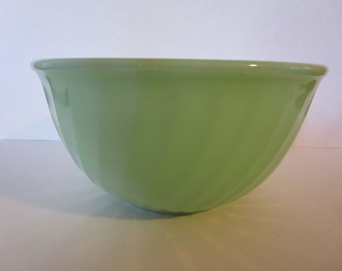 Swirl Jadeite Jadite Green Fire King Glass Mixing Bowl 9 Etsy