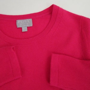 XS Sustainable CASHMERE Pink Pullover Knit Sweater Crew Neck Cuddly image 7