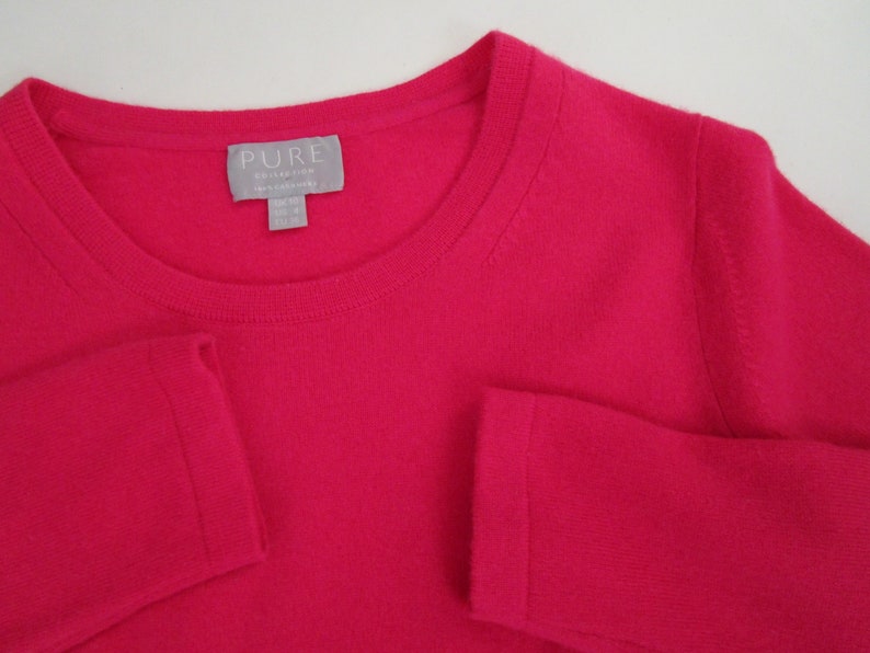 XS Sustainable CASHMERE Pink Pullover Knit Sweater Crew Neck Cuddly image 7