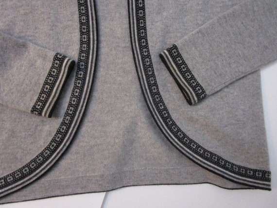 M Gray CASHMERE Open Cardigan Sweater Knit Intars… - image 7