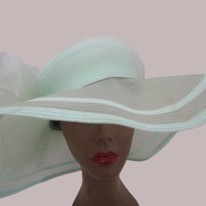 Peter Bettley London Sheer Seafoam Green Hat Wedding Bridal  display picture 3