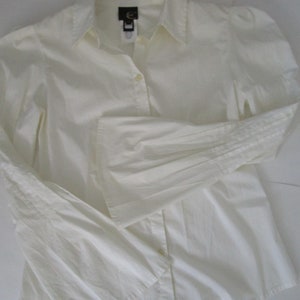 S Puff Sleeve Blouse Just Cavalli Italy Gathered Tucked Pearl Top Shirt Shirting image 8