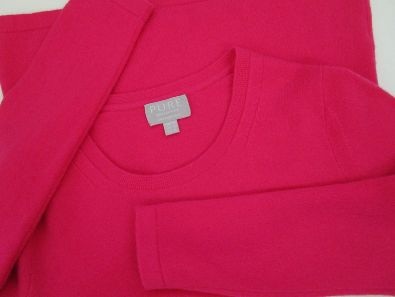 XS Sustainable CASHMERE Pink Pullover Knit Sweater Crew Neck Cuddly image 9